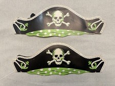 Lot 2 Vtg Halloween Beistle Pirate Black Hat Skull Crossbones Die Cut Honeycomb