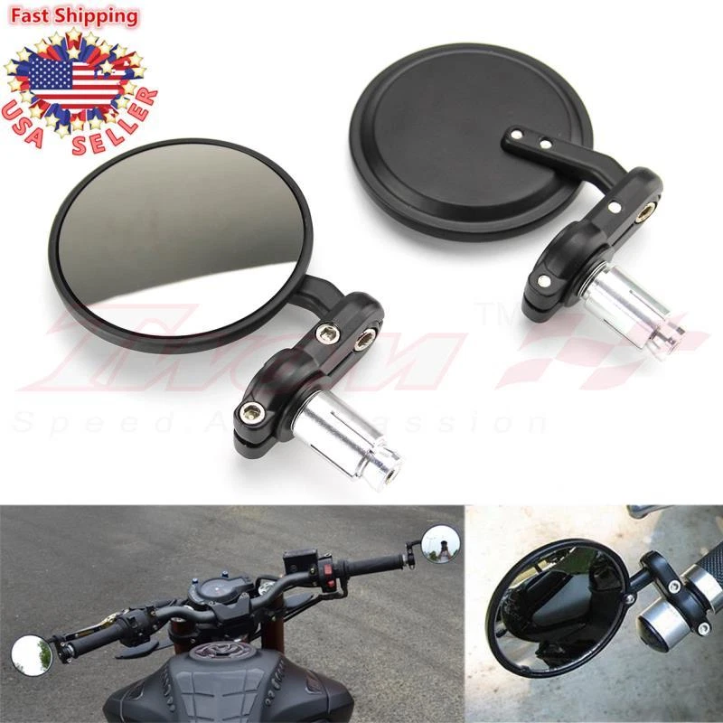 Espelhos retrovisores redondos personalizados com barra de direção 7/8" para Suzuki GSXR600 - Imagem 3 de 4