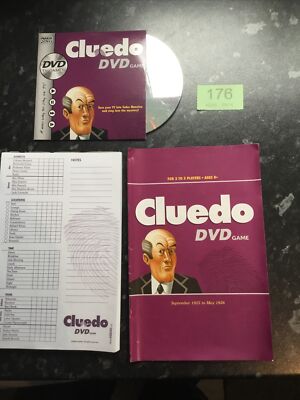 Cluedo DVD Spiel - Ersatzteile ~ Regeln und 40 + unbenutzter NOTIZBLOCK, DVD LISTE 176