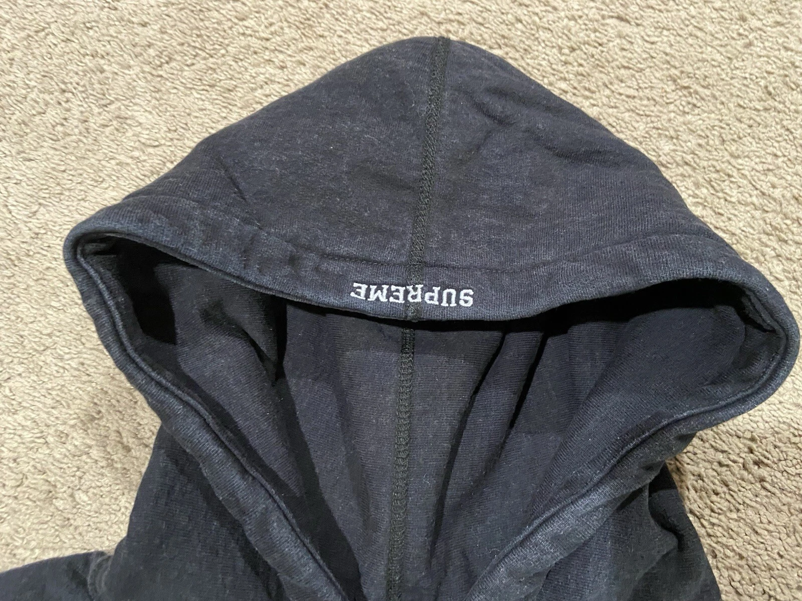 Felpa con cappuccio Supreme Delta logo pullover uomo taglia media nero cotone spesso