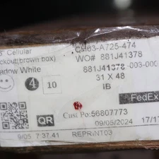 Cordless Room Darkening Mini Blinds White Vinyl with 1" Slats 31" W x 48" L 