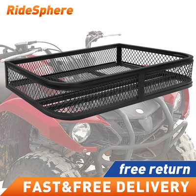 ATV Front Cargo Basket 36''x17.3'' Steel Mesh Storage Rack Heavy Duty Universal