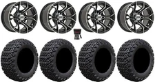 GTW Spyder 14" Golf Cart Wheels Machined 23" X-Trail Tires E-Z-GO & Club Car