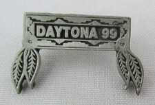 Vtg '99 Daytona Bike Week Biker Pewter w/Feathers Pin Made in USA