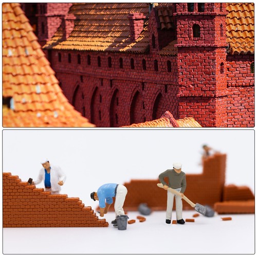 Miniature Bricks Clay Mini Wall Brick for Model Building(Grey) 50PCS Scale 1/12 - Picture 7 of 7