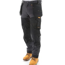 Dewalt Memphis Work Trousers Pro Stretch Fit Holster Pockets Black/Grey