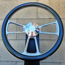 14 Wheel W Carbon Fiber Wrap Horn Hub 1964-66 Chevy Pontiac Olds Buick