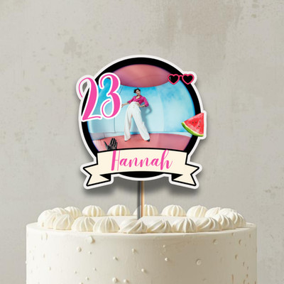 Harry Styles Cake Topper - Personalisiert Name & Alter - Wassermelone & Sonnenbrille
