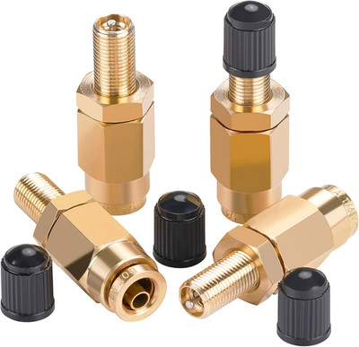 Cheemuii 4 PCS 1/4'' Inflation Schrader Valve with Push to Connect for 1/4'' OD Ai