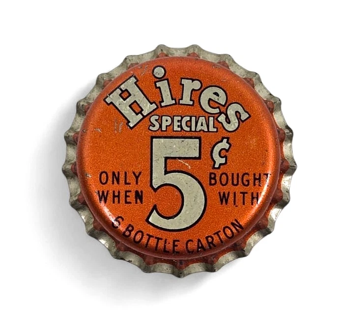 1950s Hires Root Beer 5¢ & Orange Big Top Soda Bottle Caps Lot of 17 Cork Lined - Image 3 of 4