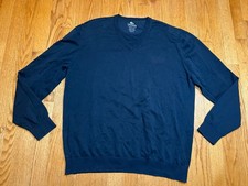 LACOSTE Mens V-Neck Pullover Size 6 Black XL Holes Cotton Knit AH9753 120  Croc