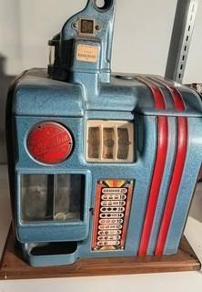 🎰 Vintage 1930s Groetchen Columbia 5c Slot Machine Working With Key Antique🎰