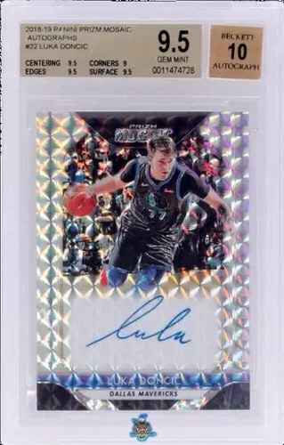 2018 Luka Doncic BGS 9.5 10 Mosaic Prizm Mosaic Auto #22