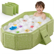 Collapsible Baby Bathtub for Newborn to Toddler, Foldable Toddler Bathtub