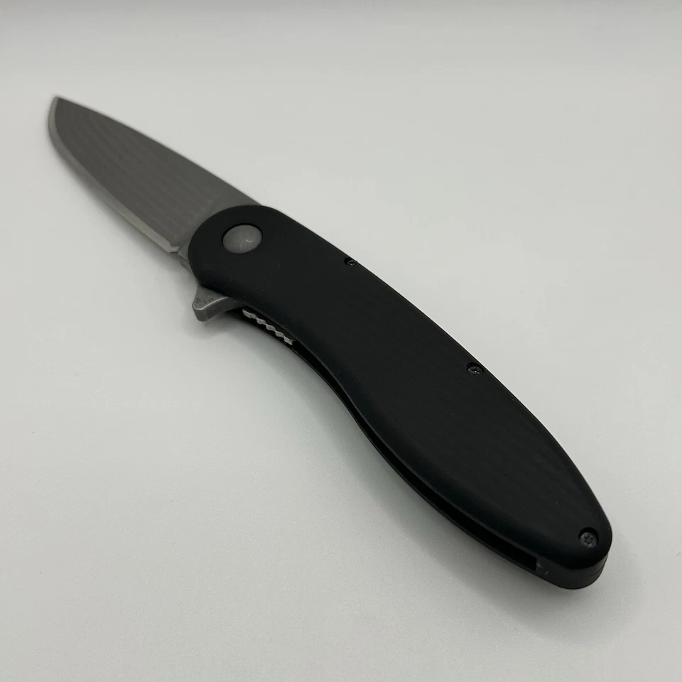 American Blade Works ABW Modelo 1 V1 Aluminio Forro Bloqueo Texturizado 154CM Hoja EE. UU. Foto 2 de 4