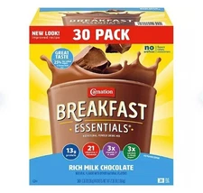 Carnation Breakfast Essentials Nutritional Powder Drink Mix, Chocolate 30 ct