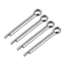 Split Cotter Pin - 6mm x 45mm 304 Stainless Steel 2-Prongs Silver Tone 4Pcs