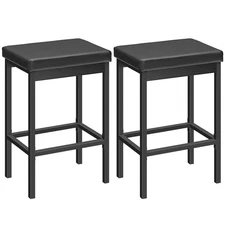 Bar Stools, Set of 2 Bar Chairs, 24.8-Inch Height Stools, Breakfast Bar Stool...