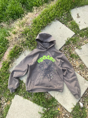 Sp5der Wait Web Hoodie Slate Grey