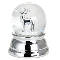 SchüTtelkugel Ø 4.5 Cm Traumkugel Mit Rentier - Mini Schneekugel Versilbert