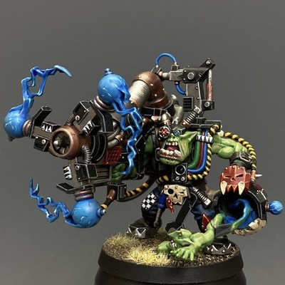 Orks Big Mek With Shokk Attack Gun Warhammer40k Pro Painted Miniature Commission