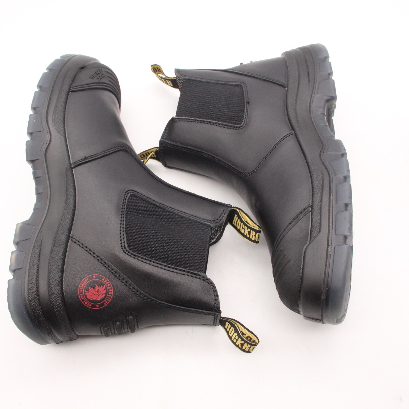 NWD RockRooster 6" Men's 12 Wide Comfort Composite Toe Slip on Work Black Boots