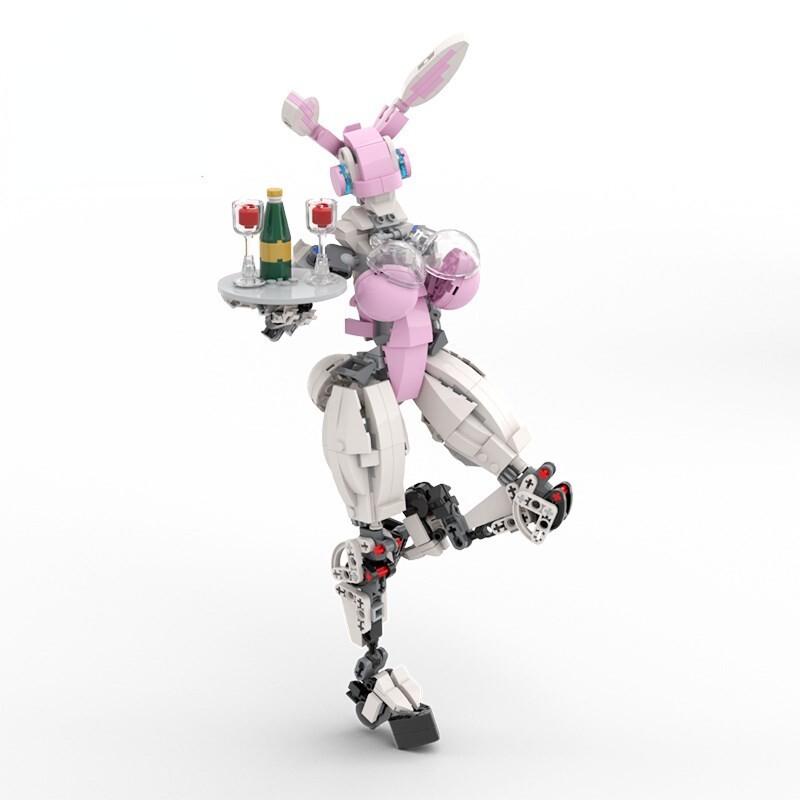 15“‘ Pink Bunny Girl Building Blocks MOC Robot Model Kit 468 PCS Kids Toys Gifts