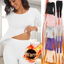 Women Winter Ultra-Soft Thermal Top Bottom Long John Underwear Set