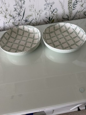 Tampondruck Pasta/große Schalen x 2 Salbeigrün Neu