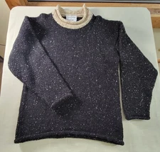 Classical Culture By Rossan Donegal Ireland Black, Tan Sweater Wool Size Medium