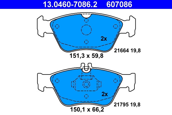 Bremsscheiben-BremsbeläGe-Kit ATE 13.0460-7086.2 MERCEDES-BENZ 002 420 44 20-image