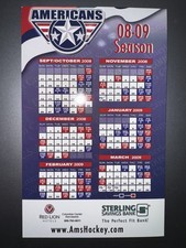 2008-09 TRI-CITY AMERICANS WHL HOCKEY MAGNET SCHEDULE RED LION HOTEL