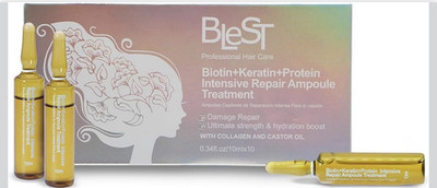 BleST Biotin Keratin Protein Repair Ampoule Treatment w/ Collagen 10ml x10