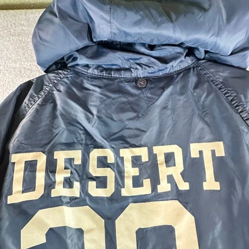 Vintage 60s Champion Navy Nylon Coach Jacket Desert 39 Football Made USA XL image 14