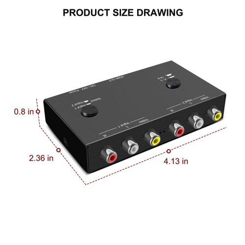 2 RCA to HDMI, 1080P 2 Way RCA Composite CVBS AV Switch to HDMI Video Audio C... - Picture 4 of 9