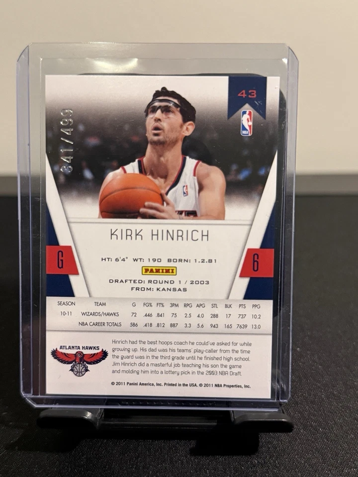 2010-11 Totally Certified Totally Red /499 Kirk Hinrich #43 - Image 2 of 2