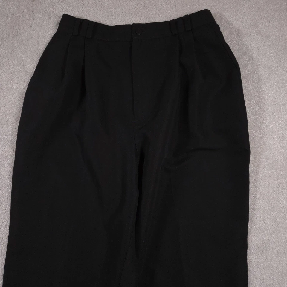 Worthington Pants Womens 14 Black High Waisted Pleated Trousers Pockets USA - Image 3 of 4