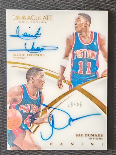 2014-15 Panini Immaculate Isiah Thomas / Joe Dumars Dual Auto Autograph 18/49!!