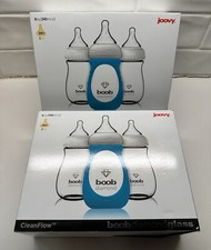 Lot of 6 NEW Joovy Boob Diamond 8 oz Glass Bbay Bottles FREE Shipping