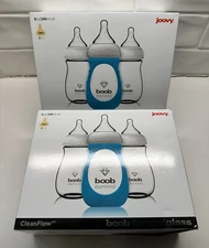 Lot of 6 NEW Joovy Boob Diamond 8 oz Glass Bbay Bottles FREE Shipping
