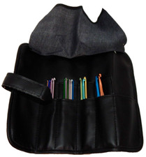 17 Assorted Crochet Hooks and Bag