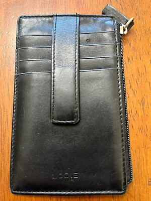 Lodis Women's Black Genuine Leather Slim Credit Card Case Wallet - Main Image