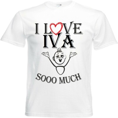 T-Shirt I Love Iva für Damen Herren und Kinder ... in der Farbe Weiss