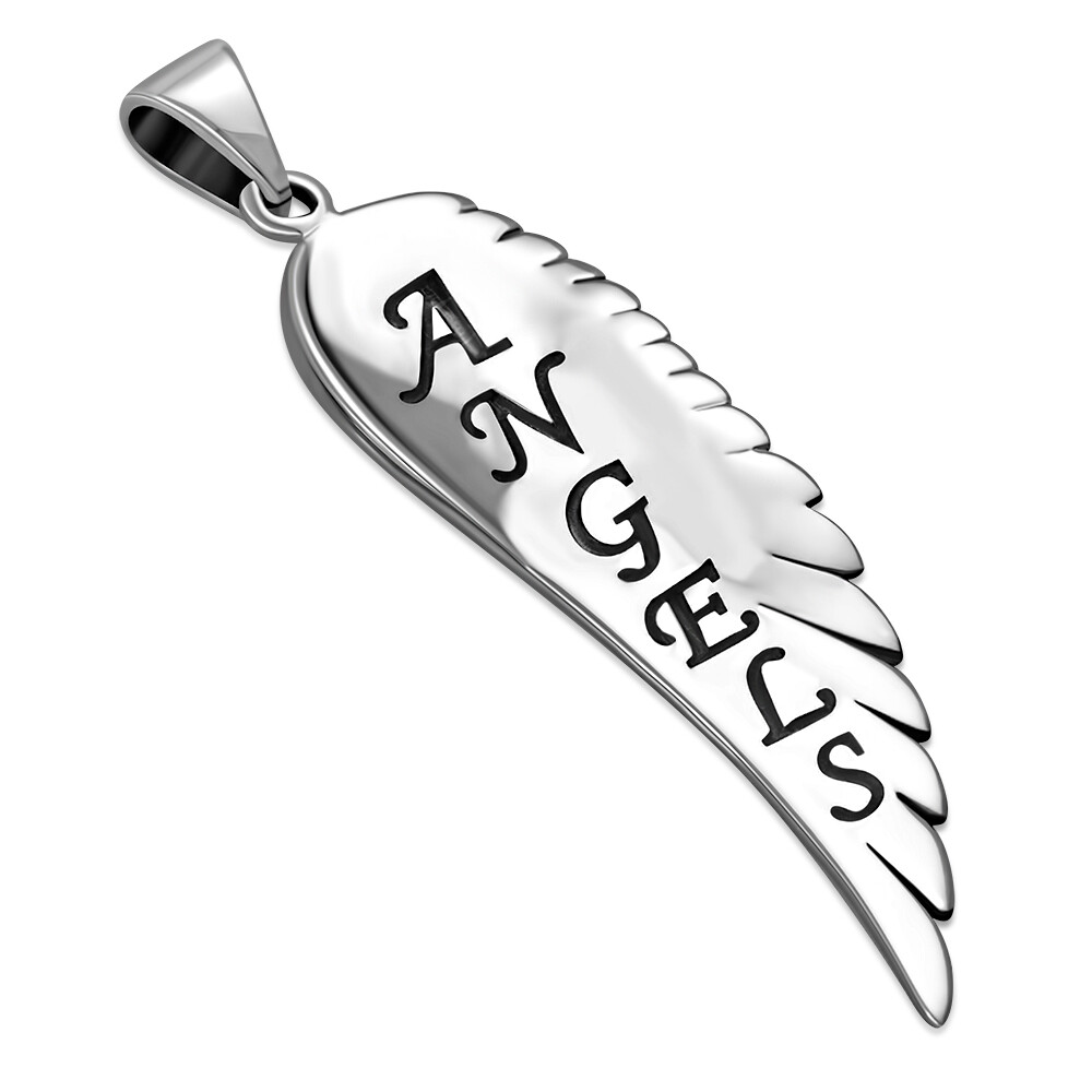 "Angels" Sterling Silver 925 Pendant Beautiful Large Angel Wing 40