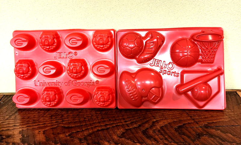UNIVERSITY OF GEORGIA & SPORTS JELLO MOLDS - SET OF TWO - SHOTS, DECOR, PARTY