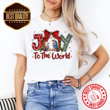 Christian Christmas Joy To The World Cotton T-Shirt S95152