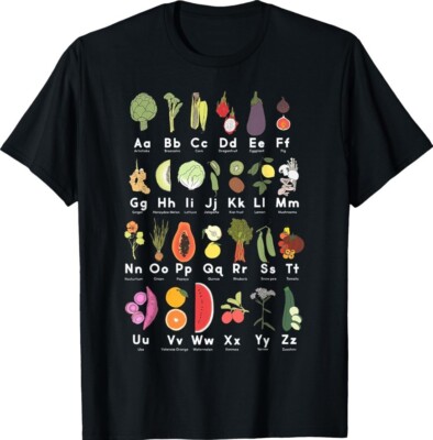 Vegetable Garden Alphabet Gardener Gardening Veggie Unisex T-Shirt