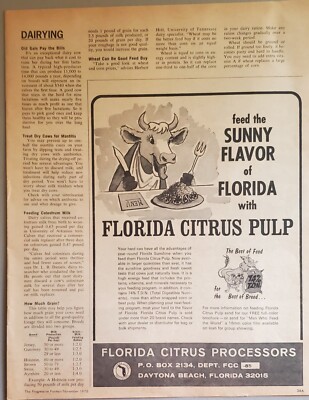 Florida Citrus Pulp Cattle Feed Magazine Advertisement
