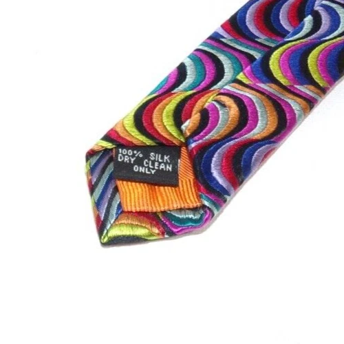 LAWRENCE IVEY, WOW!! IMPRESIONANTE CORBATA NEÓN MULTICOLOR FORMA CURVA. Foto 4 de 4