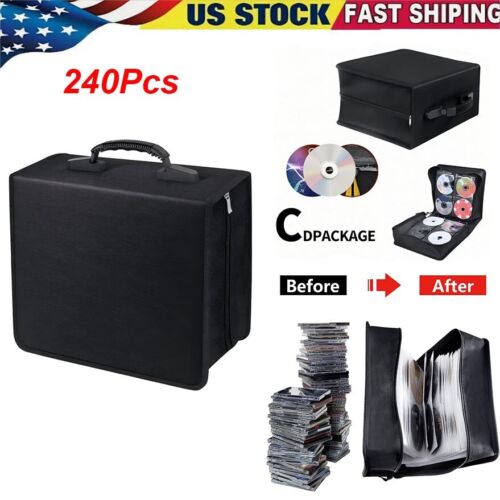 240 Discs Portable CD DVD Organizer Storage Koskin Wallet Holder Bag Case Album